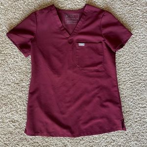 Burgundy Catarina Figs One Pocket Scrub Top